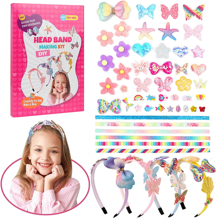 DIY Headband Craft Kit for Kids Hair Accessories Gift Set