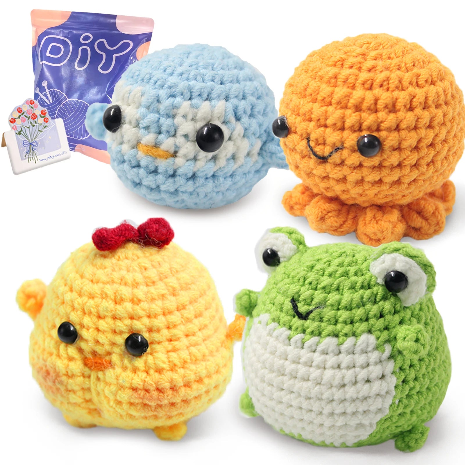 Animal Crochet Starter Kit for Beginners DIY Knitting Craft Set