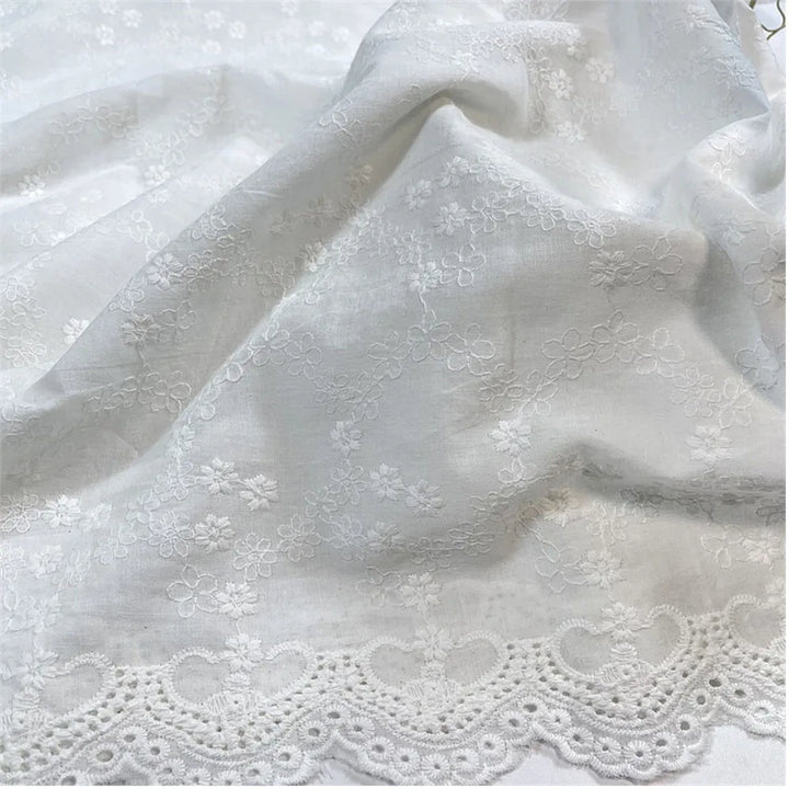 Cotton Embroidery Lace Fabric for DIY Sewing and Handmade Crafts