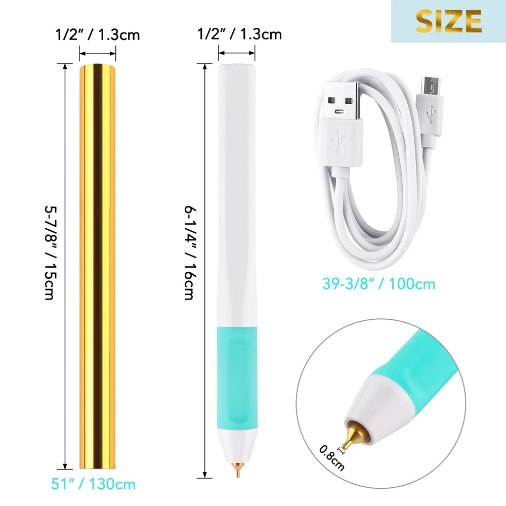 USB Hot Foil Pen Set for DIY Craft and Scrapbooking Projects