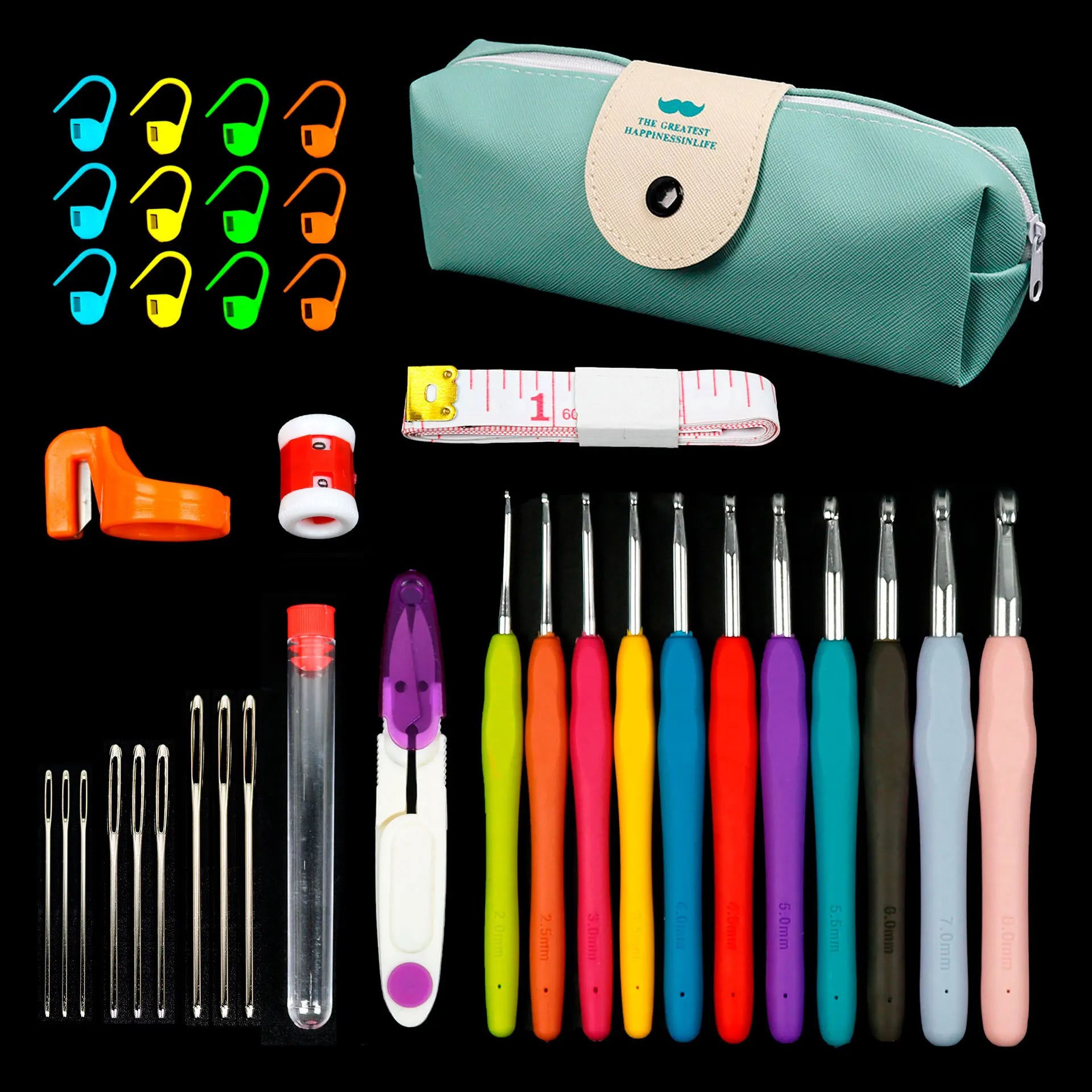 Crochet Hook Knitting Tool Set with Storage Bag and Needles