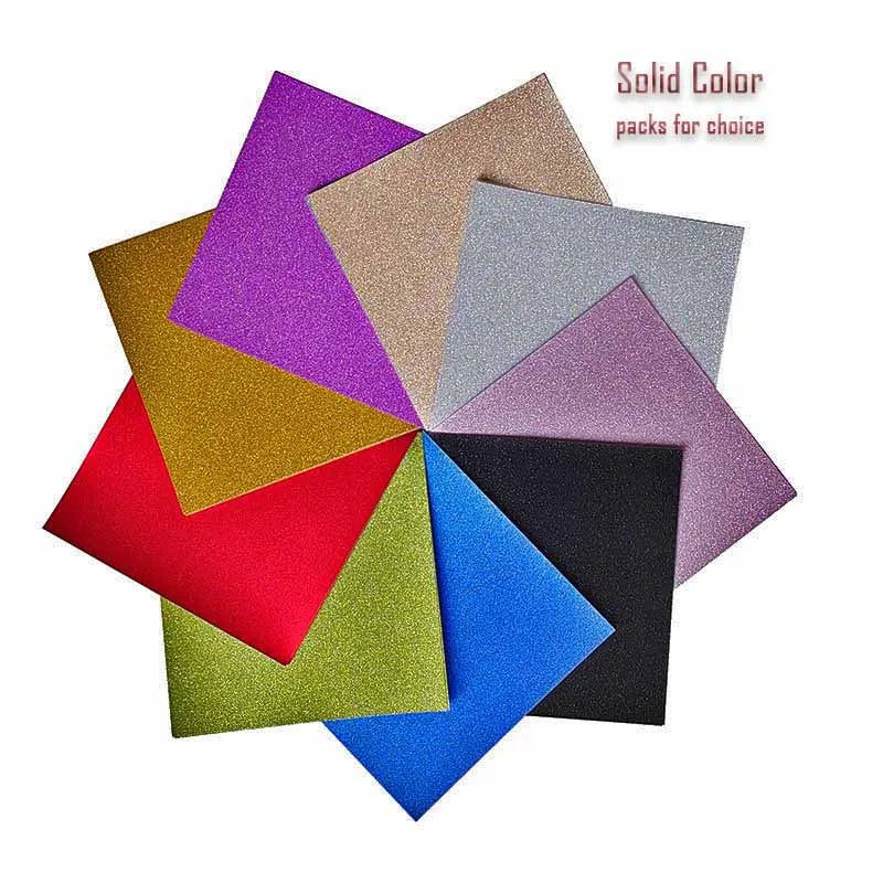 Glitter Origami Paper Set for Crafts Scrapbooking and Card Layering