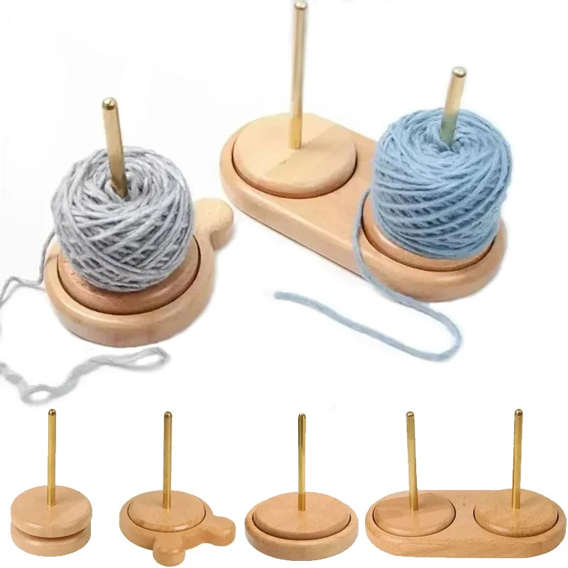 Wooden Yarn Holder Stand for Crochet Knitting Sewing Thread Tools