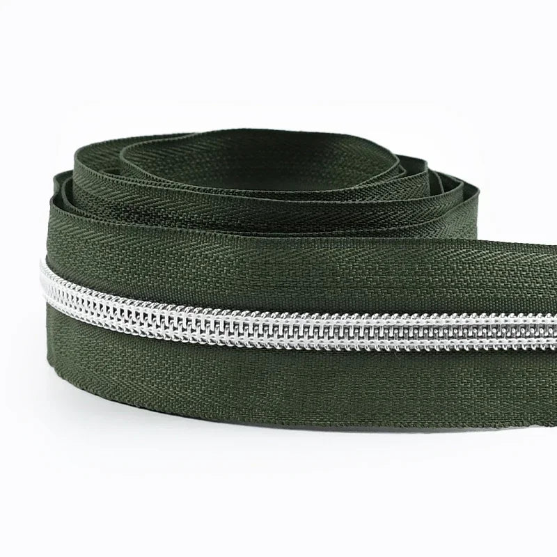 Nylon Zipper Tape Set with Metal Teeth for DIY Sewing