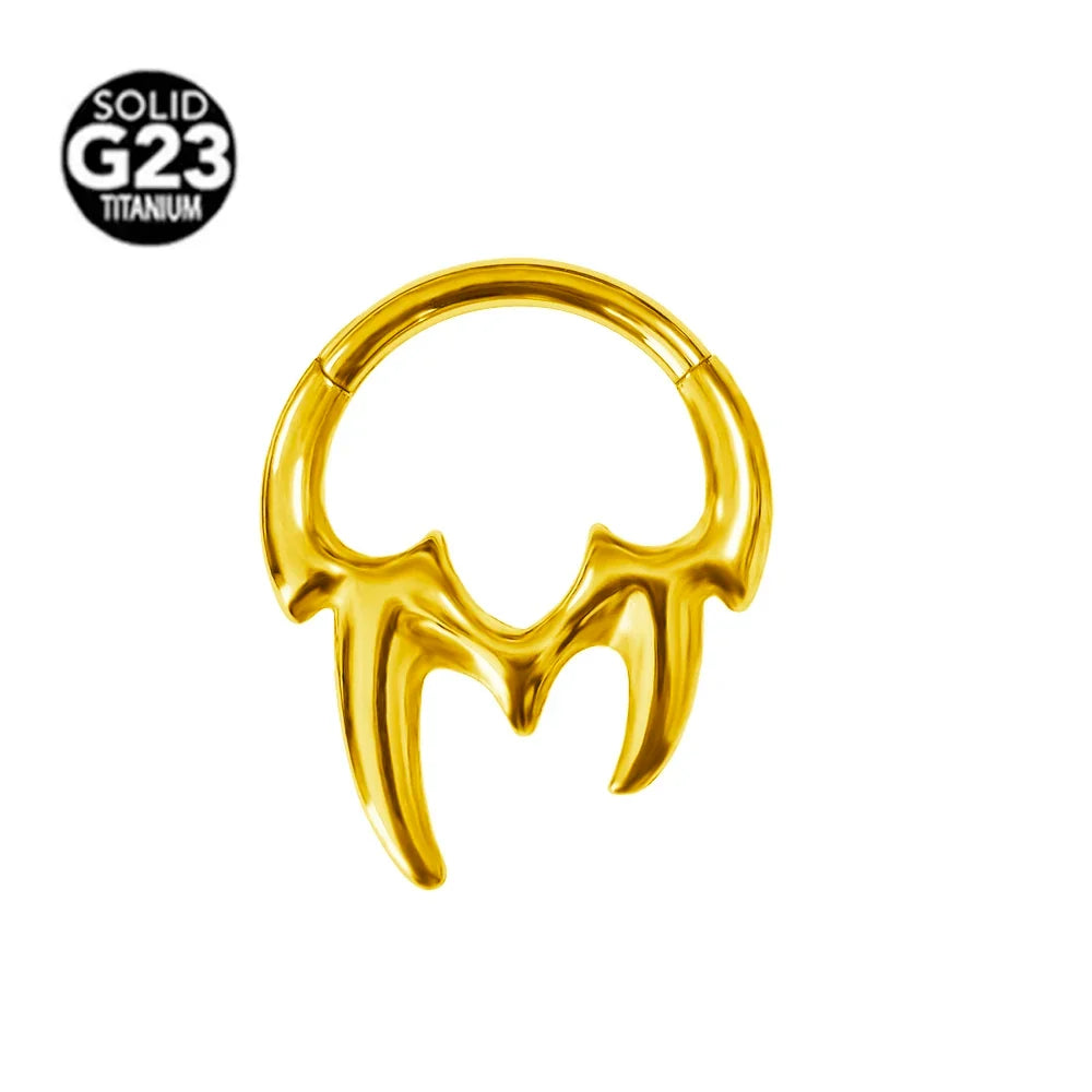 G23 Titanium Bee Septum Nose Ring Piercing Body Jewelry 16G Moon Segment Snake Clicker Helix  Ear Cartilage Heart Daith Hoop