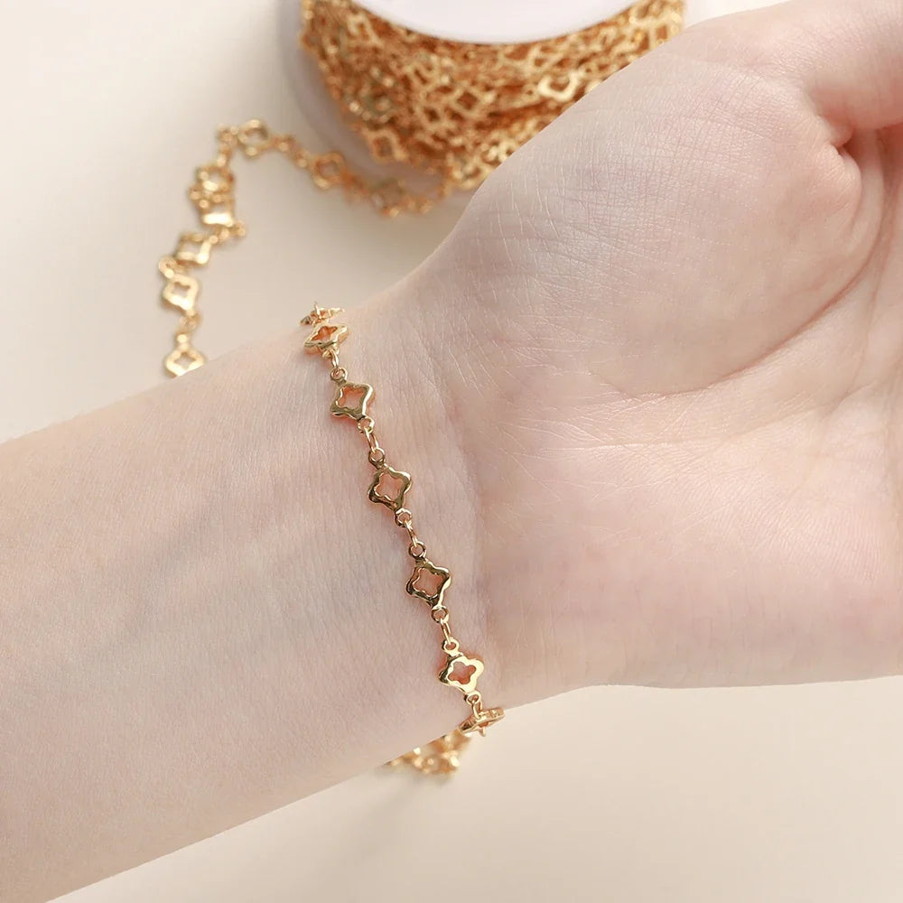 5.5mm Rhombus Chain 14/18K Gold-Plated Brass | Jewelry Making Supply