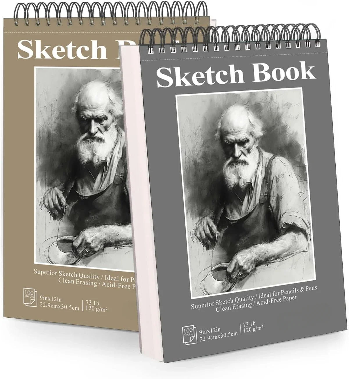 9x12 Spiral Sketchbook Acid-Free Drawing Pad with 100 Sheets