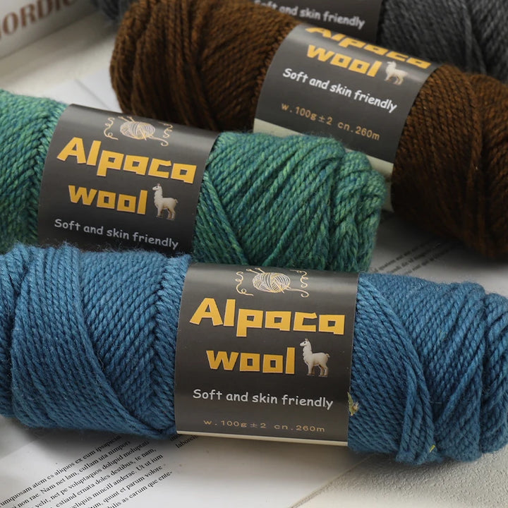 Chunky Alpaca Wool Yarn Set for DIY Knitting Winter Crafts