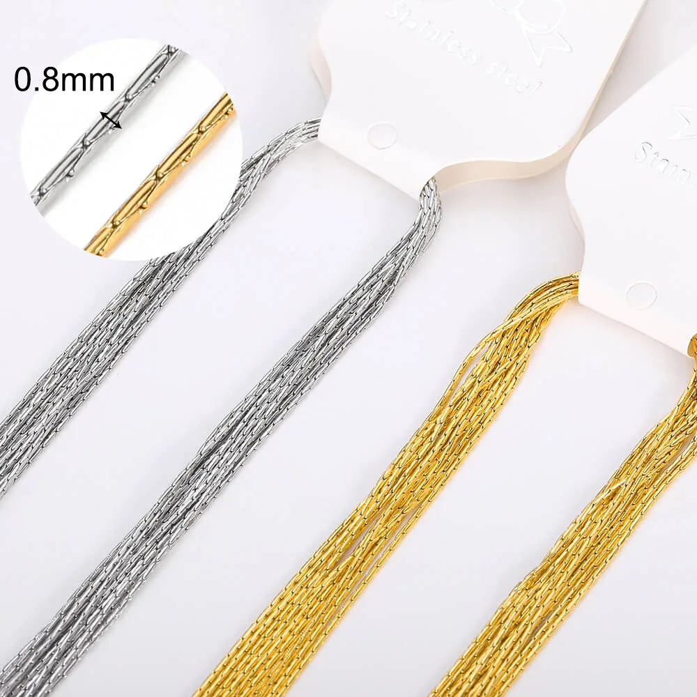 10-Piece Gold-Tone Stainless Steel Necklace Chain Set | 45cm | DIY Jewelry Making