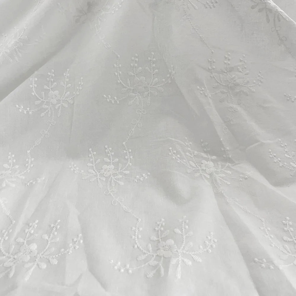 Cotton Embroidery Lace Fabric for DIY Sewing and Handmade Crafts