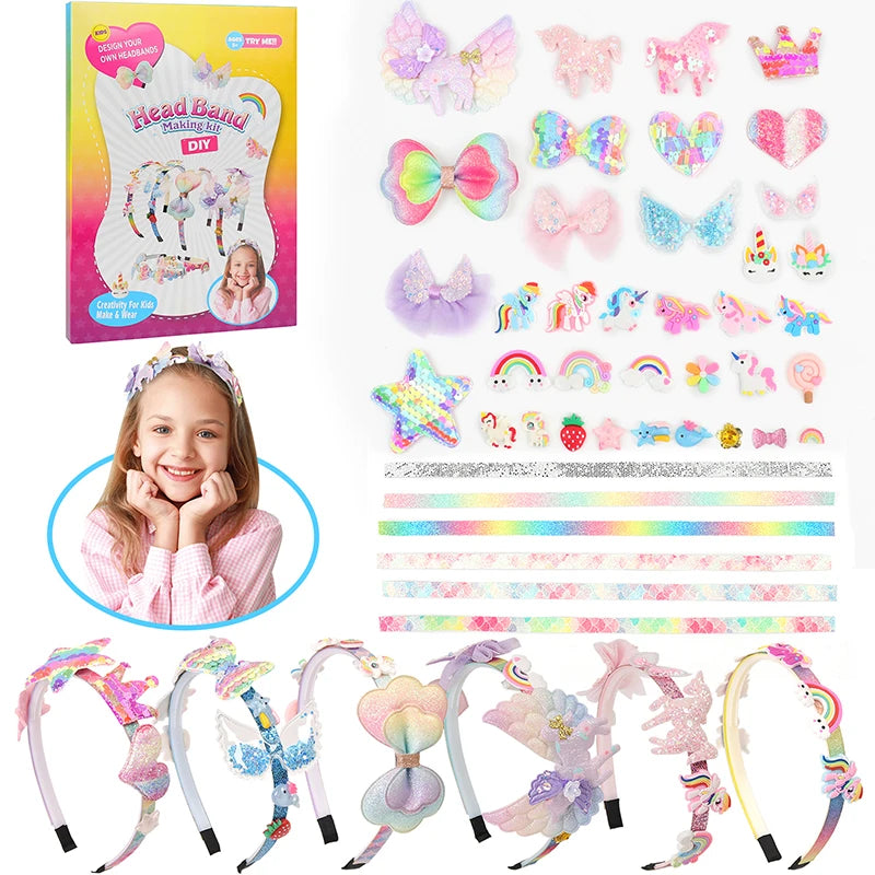 DIY Headband Craft Kit for Kids Hair Accessories Gift Set