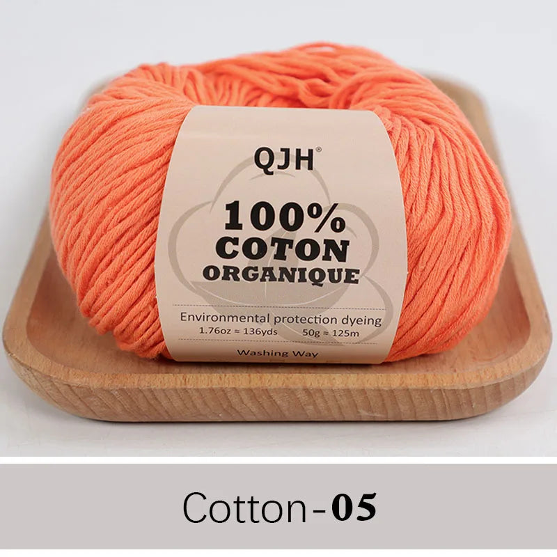 Soft Cotton Baby Yarn Set for Crochet and Knitting Crafts