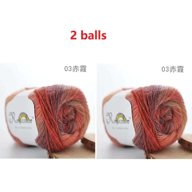Rainbow Wool Yarn for Crochet Knitting Scarves and Sweater Crafts