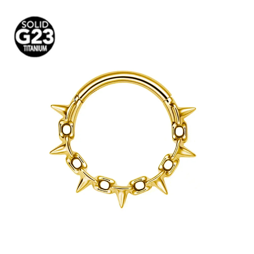 G23 Titanium Bee Septum Nose Ring Piercing Body Jewelry 16G Moon Segment Snake Clicker Helix  Ear Cartilage Heart Daith Hoop