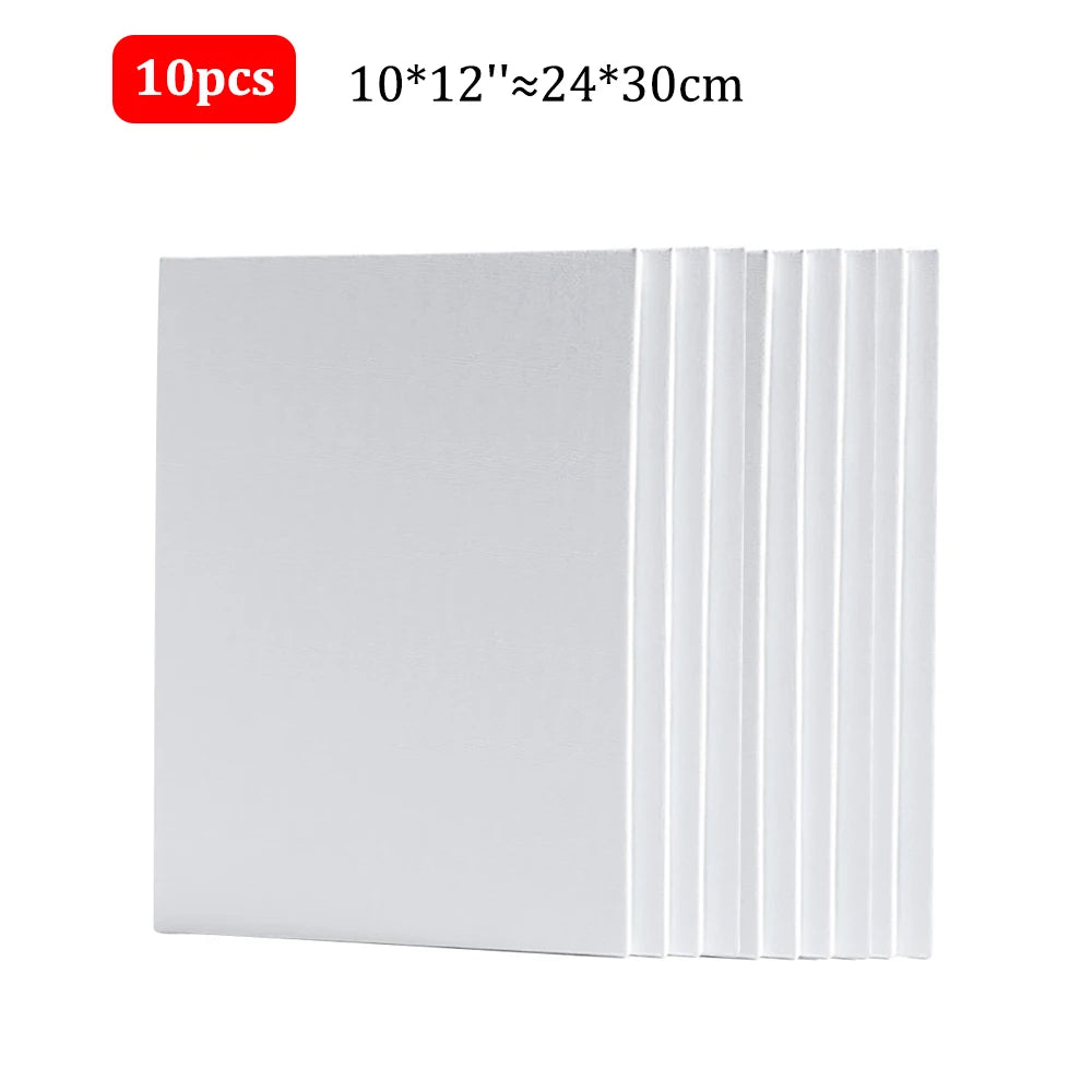 10pcs Primed Cotton Canvas Boards for Acrylic and Oil Painting