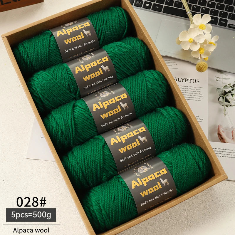 Chunky Alpaca Wool Yarn Set for DIY Knitting Winter Crafts