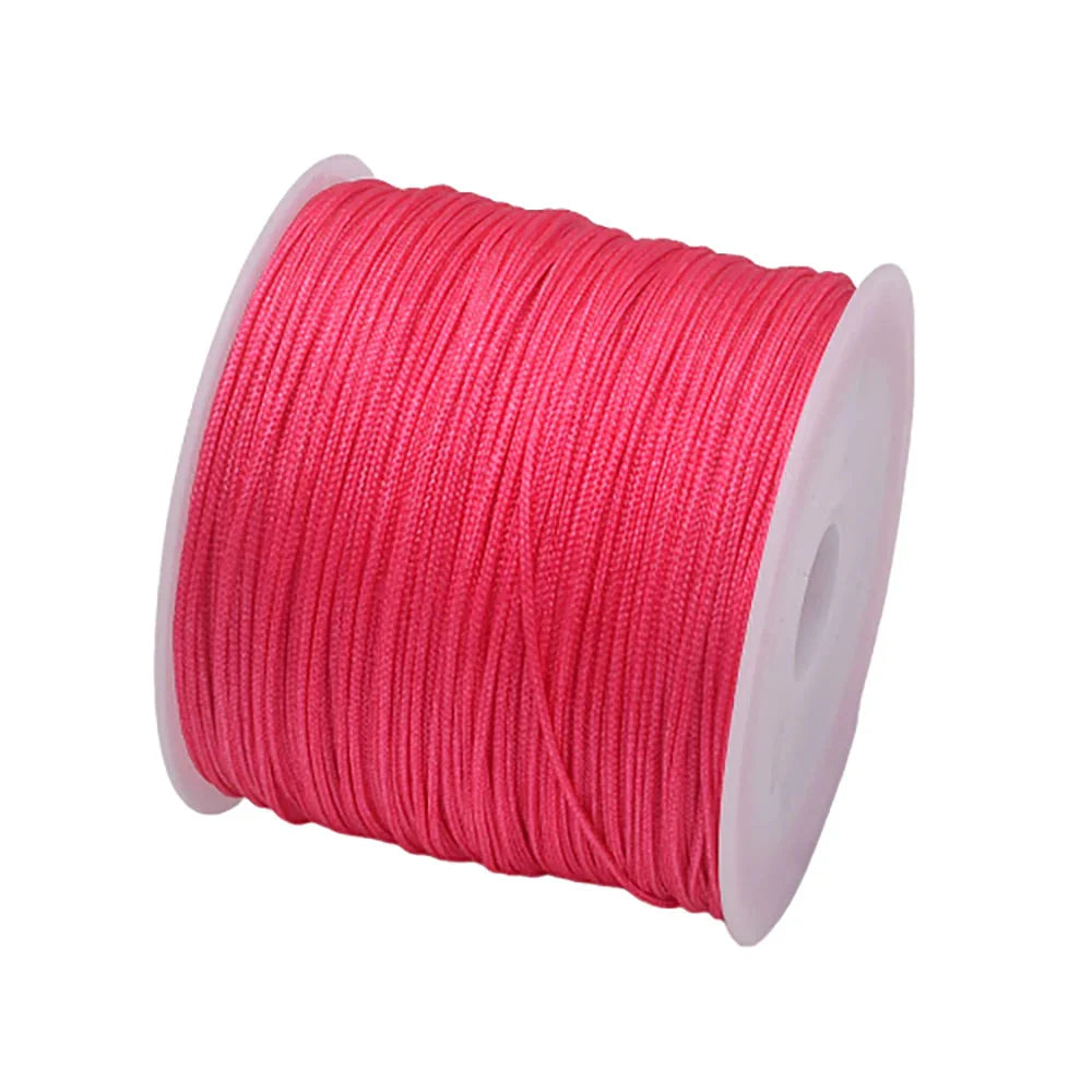 50 Yards 0.8mm Braided Nylon Cord – Durable Satin String for Jewelry Making, Beading, Macrame, Chinese Knot & DIY Crafts