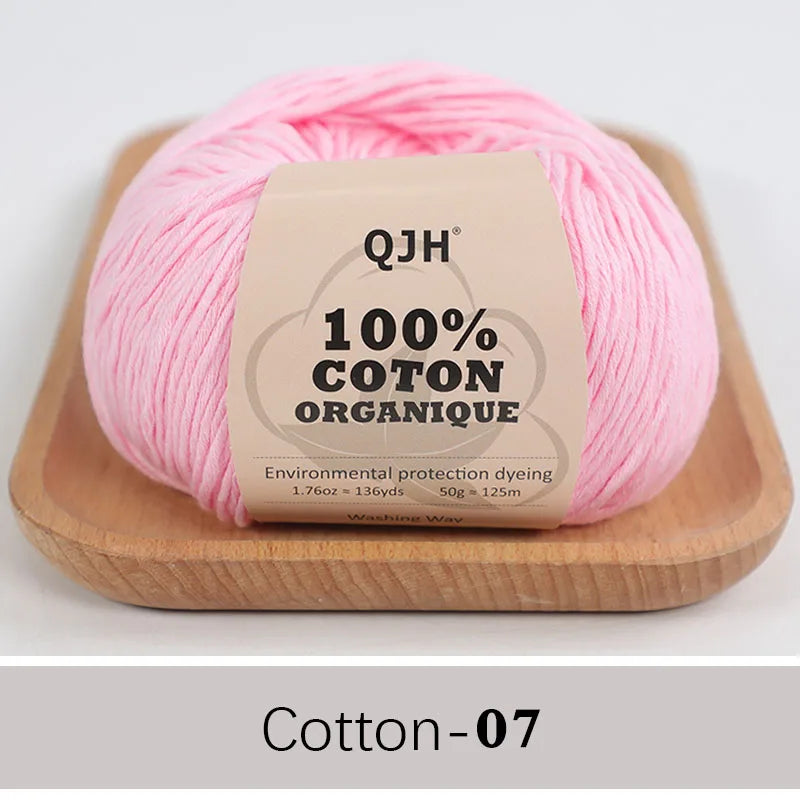 Soft Cotton Baby Yarn Set for Crochet and Knitting Crafts