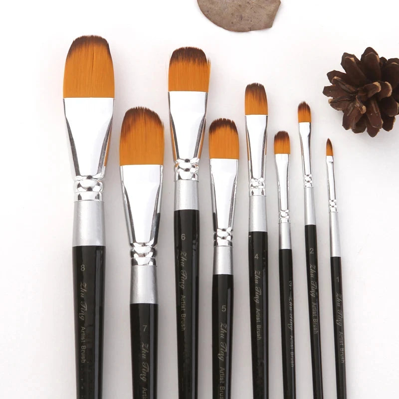 Artist Nylon Paint Brush Set for Acrylic Watercolor and Gouache