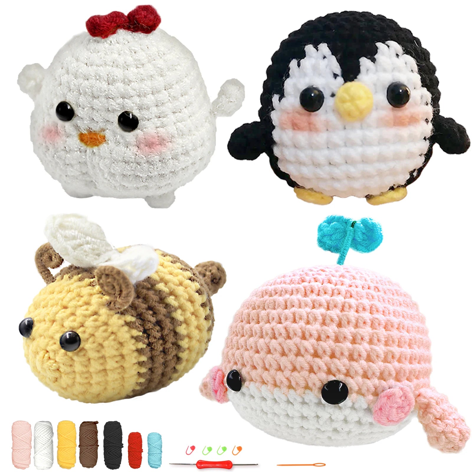 Animal Crochet Starter Kit for Beginners DIY Knitting Craft Set
