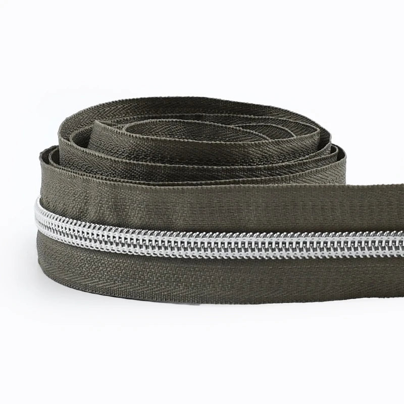 Nylon Zipper Tape Set with Metal Teeth for DIY Sewing