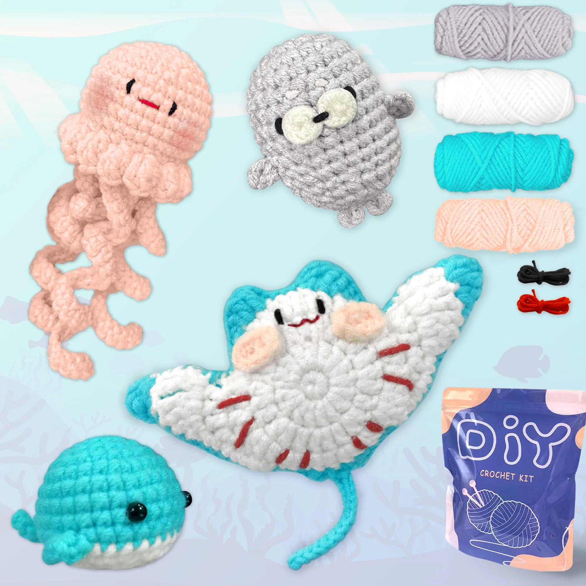 Animal Crochet Starter Kit for Beginners DIY Knitting Craft Set