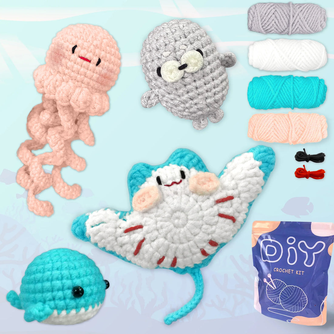 Animal Crochet Starter Kit for Beginners DIY Knitting Craft Set