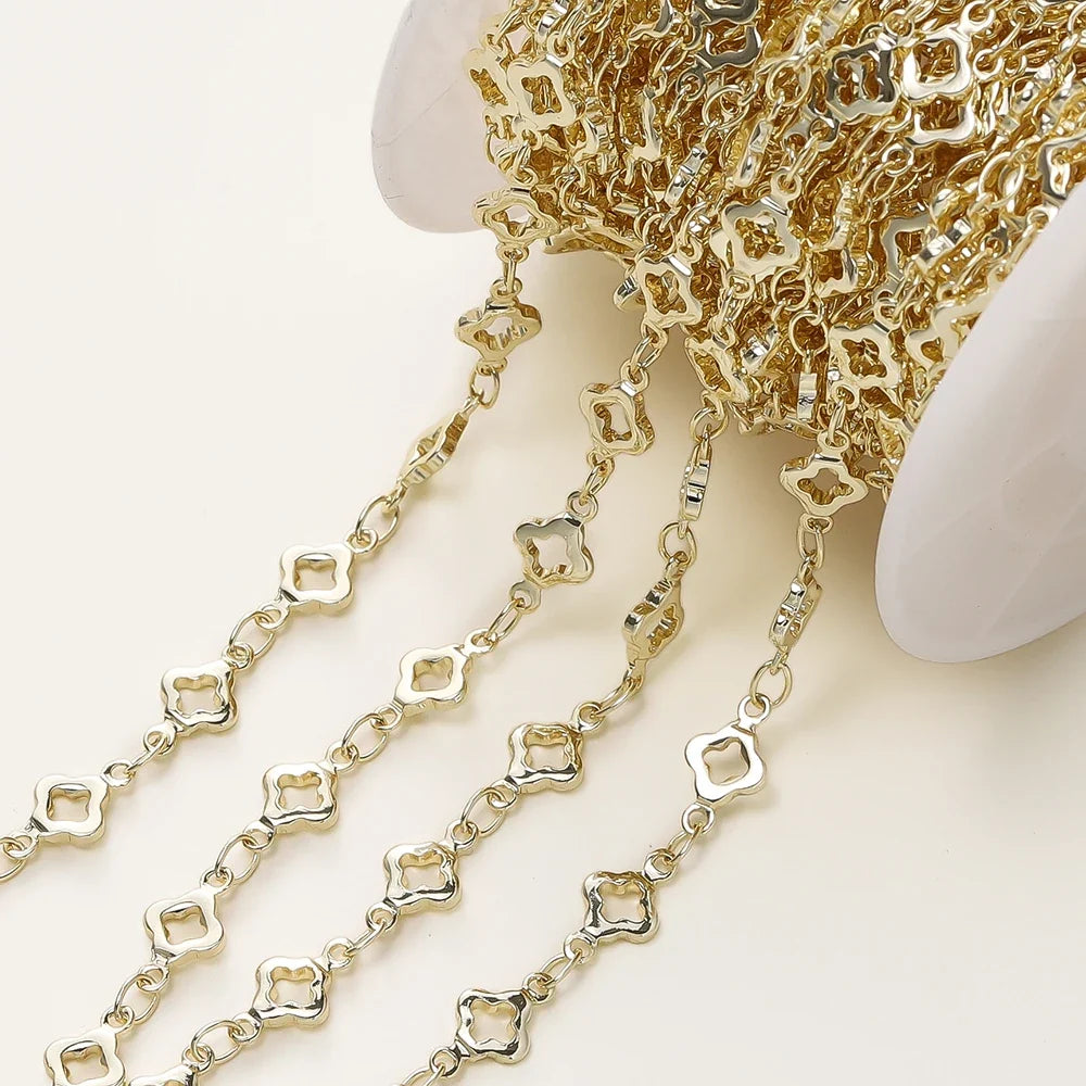5.5mm Rhombus Chain 14/18K Gold-Plated Brass | Jewelry Making Supply