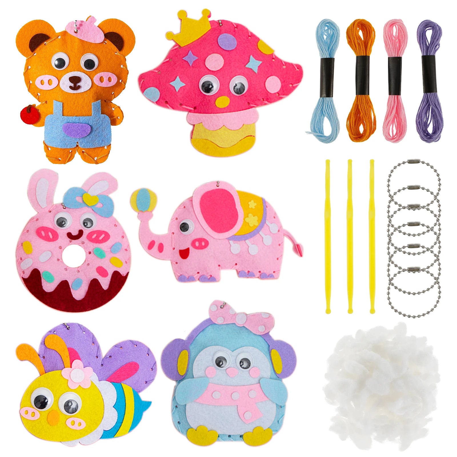 DIY Forest Animal Sewing Felt Plush Craft Kit for Kids
