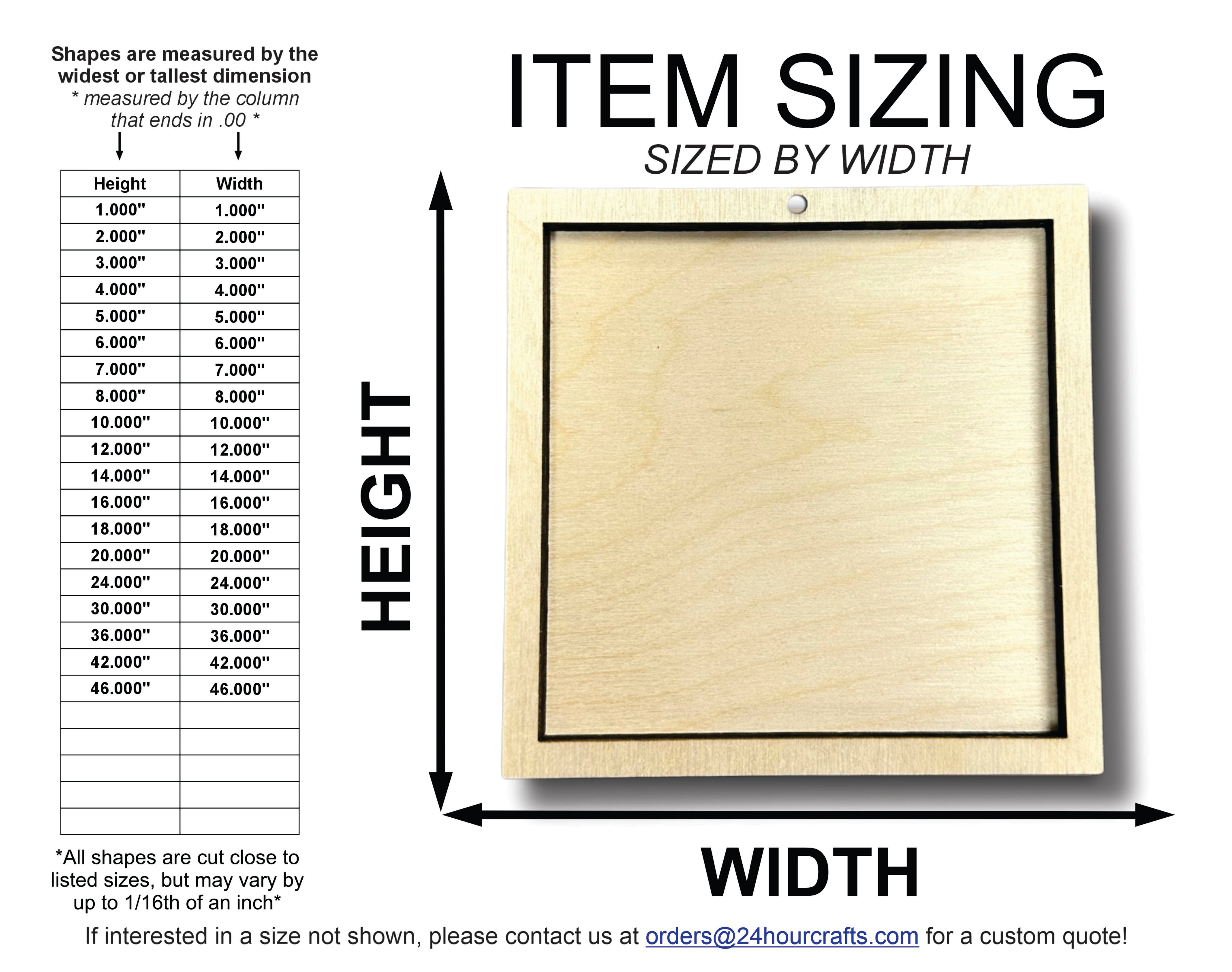 Unfinished Wood 2 Layer Square Shadowbox Shape | DIY Craft Cutout | up to 46" DIY
