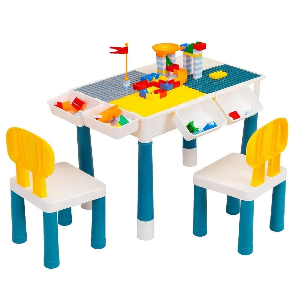TOBBI & NYEEKOY Multi-Function Rectangular Kids Activity Table Set