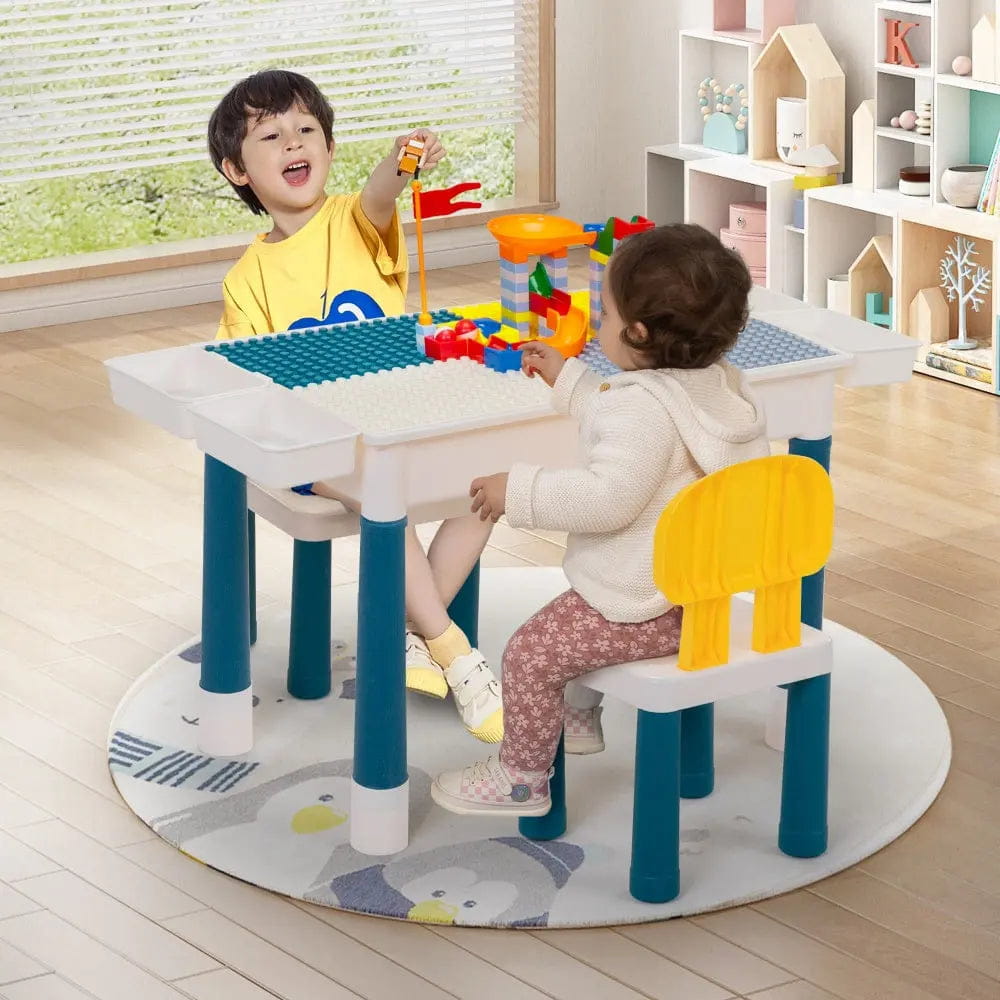 TOBBI & NYEEKOY Multi-Function Rectangular Kids Activity Table Set