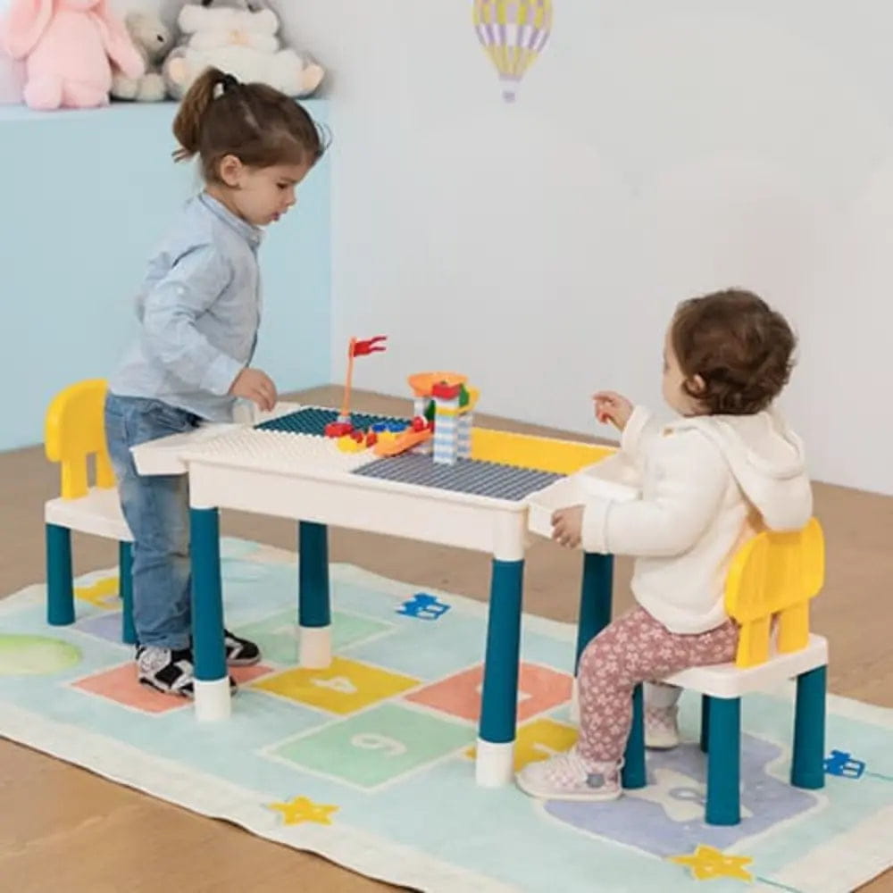 TOBBI & NYEEKOY Multi-Function Rectangular Kids Activity Table Set