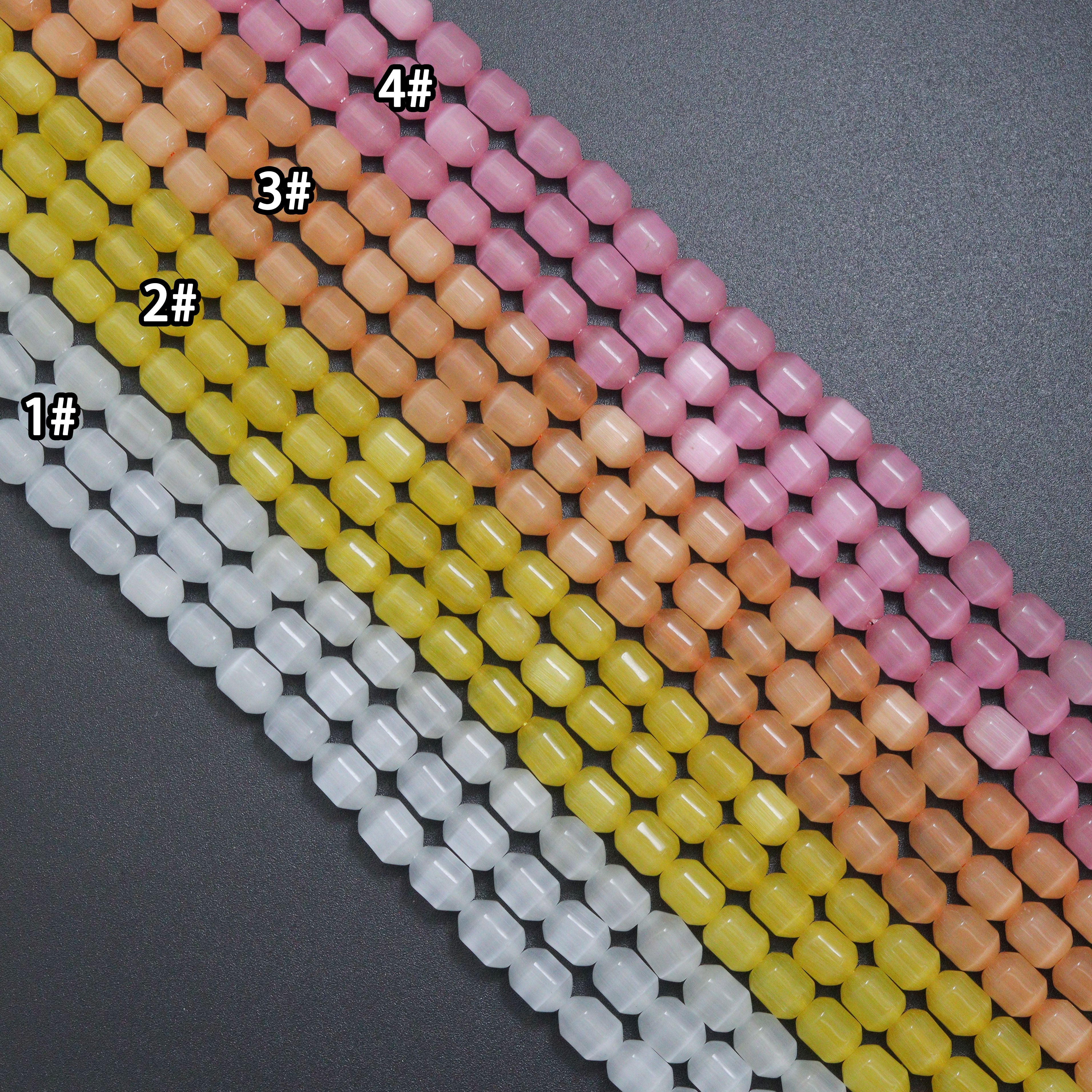 Natural Cat’s Eye Barrel Beads 8x10mm, 16inch full strands, sku#U2362