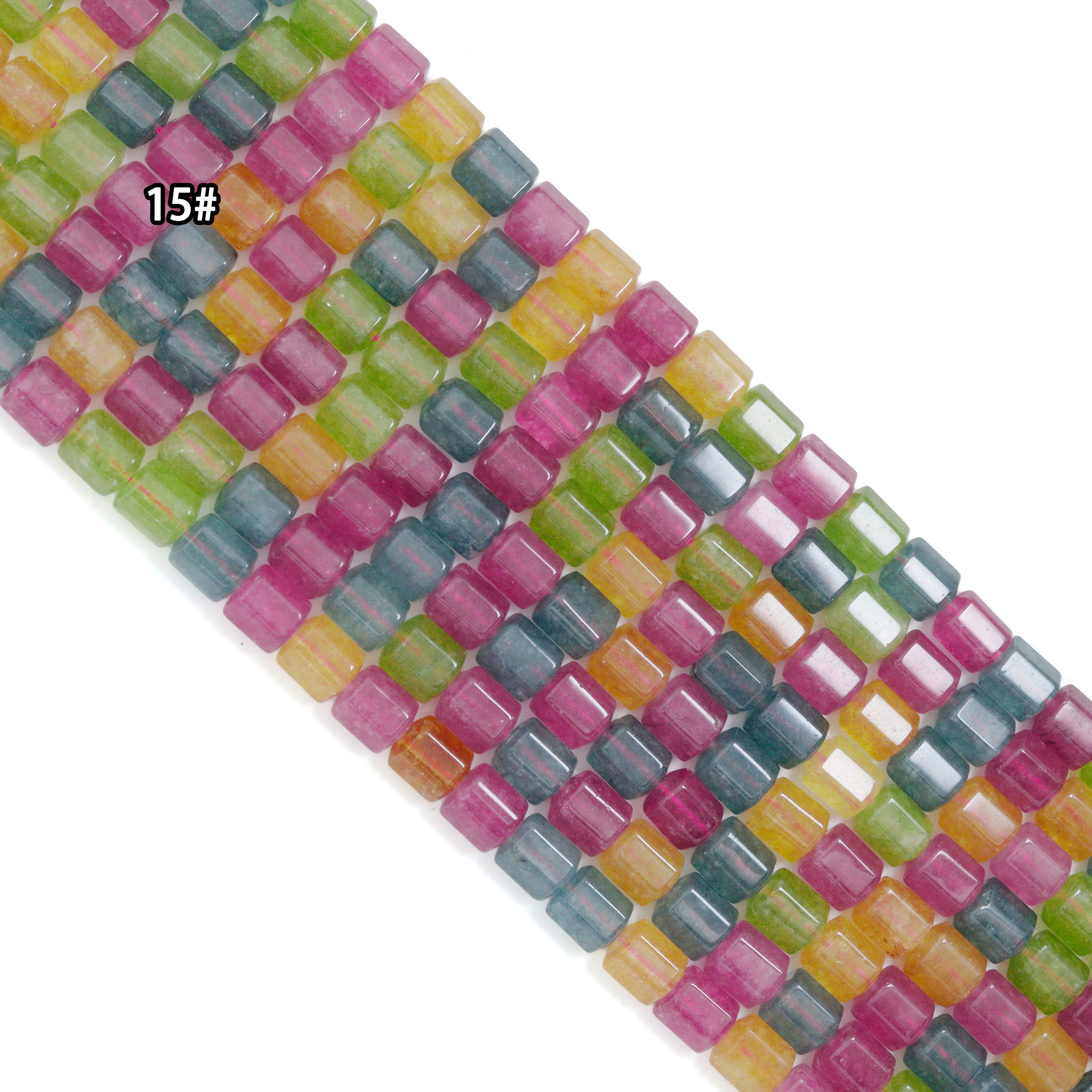 Natural Box-cut Cube 8x10mm jade Beads, 16inch full strands, sku#U2363