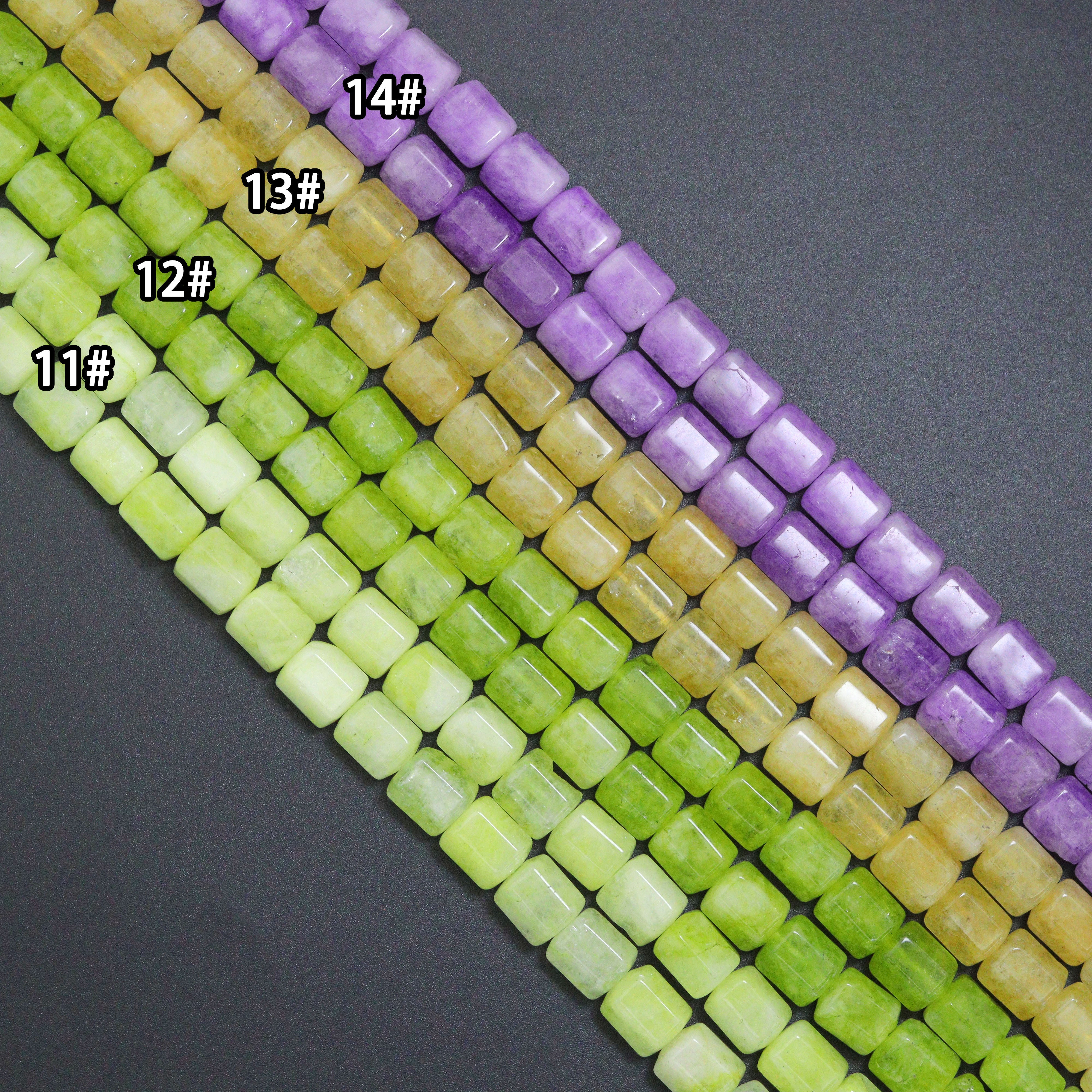 Natural Box-cut Cube 8x10mm jade Beads, 16inch full strands, sku#U2363