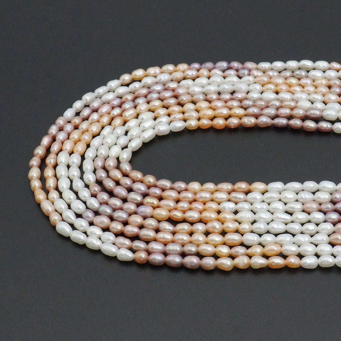 Multicolor Natural Freshwater Rice Shape pearls, Sku#U2366