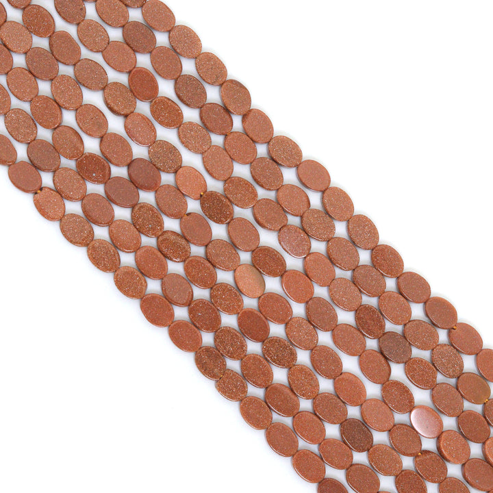 Natural Goldstone oval 6x8mm beads, Goldstone beads, 16inch full strand, sku#U2377