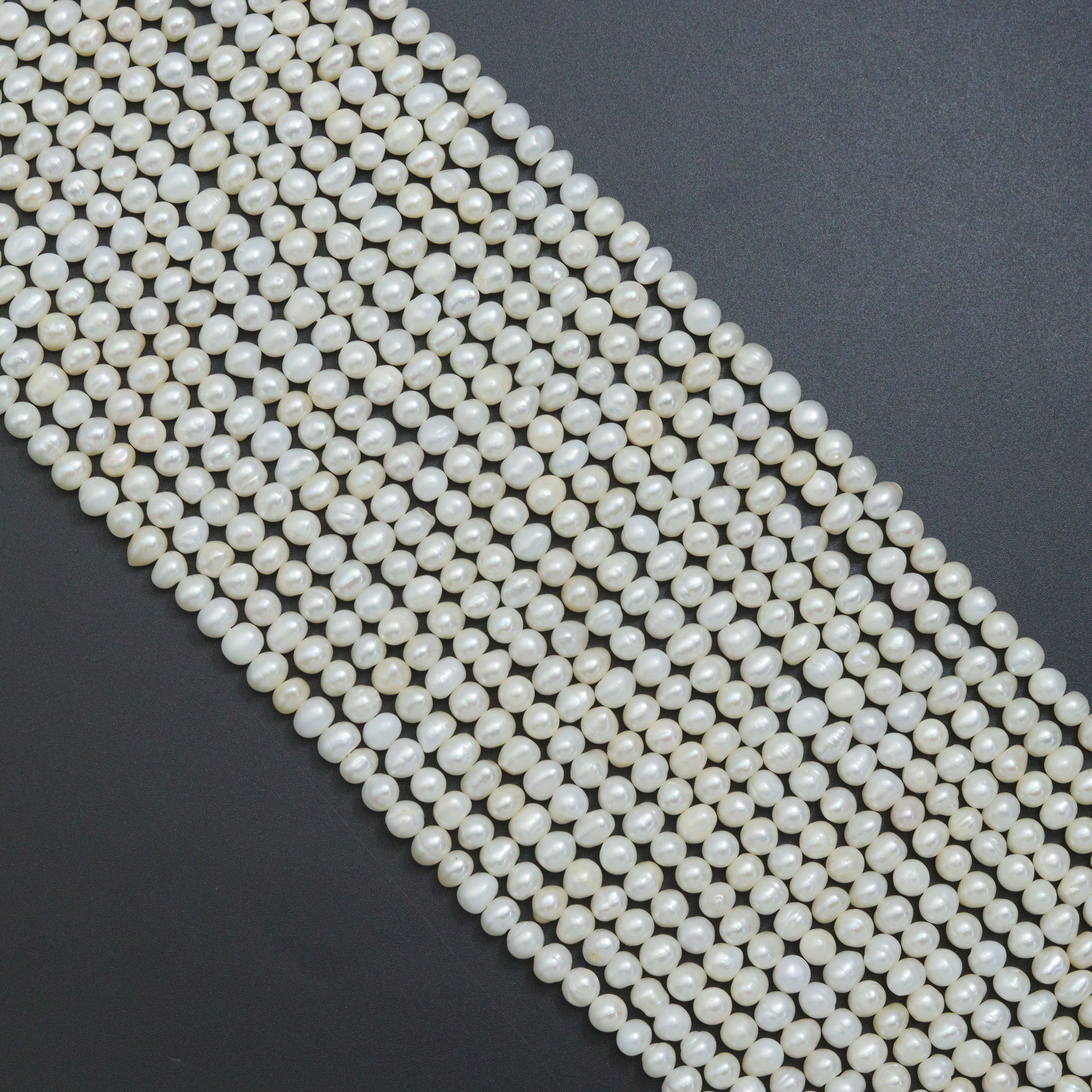 6-7mm Quality Natural Potato Freshwater Pearl Beads, Sku#U2420