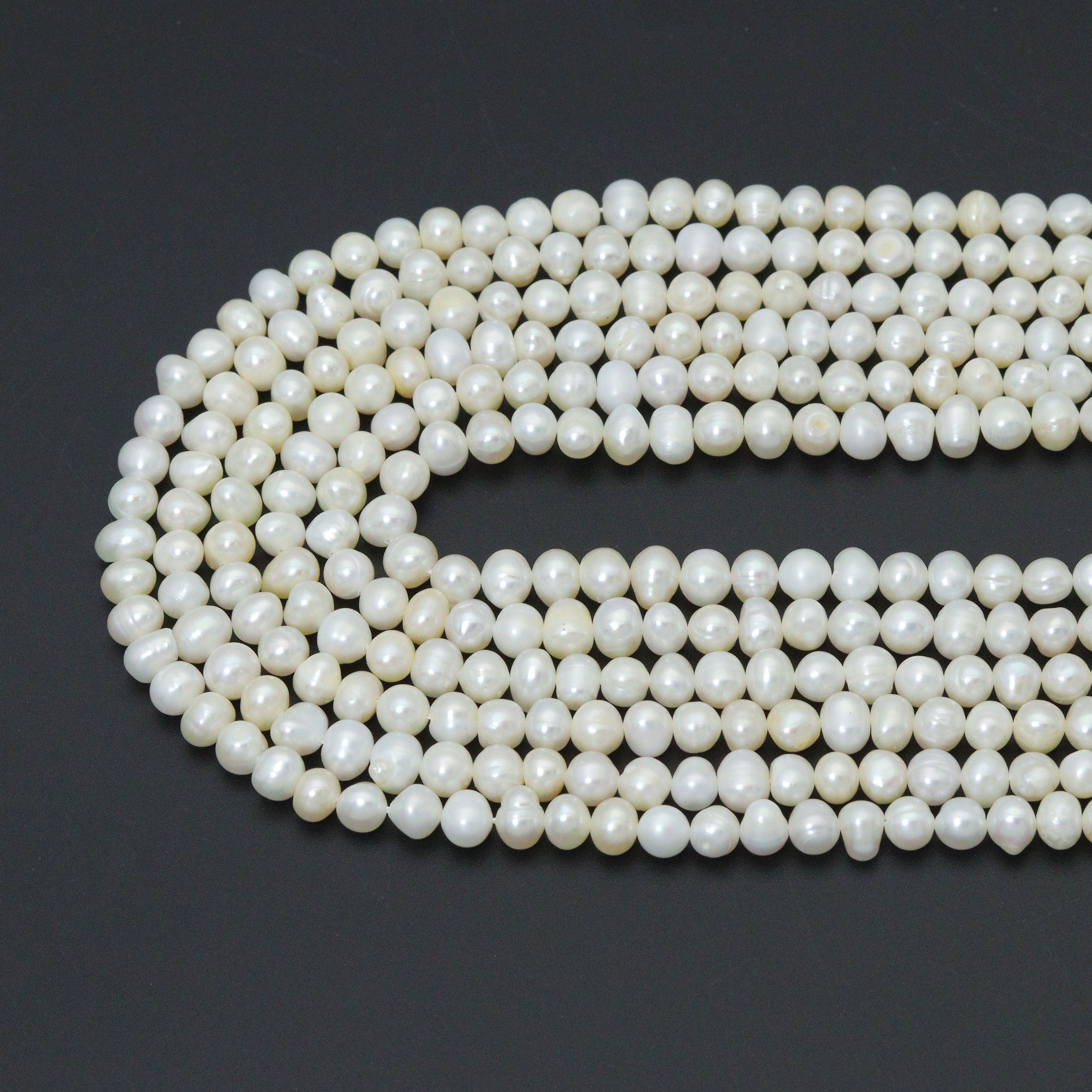 6-7mm Quality Natural Potato Freshwater Pearl Beads, Sku#U2420
