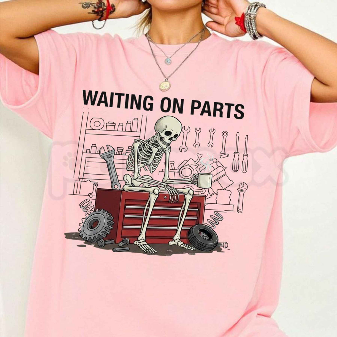 Wrench & Bones Garage Skeleton Tee – Funny Car Enthusiast Gift, Mechanic Humor Graphic Shirt for Men & Women