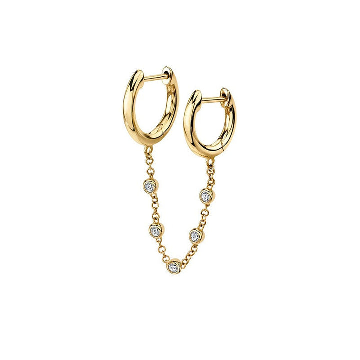 18K Gold Geometric Punk Hip-Hop Statement Earrings