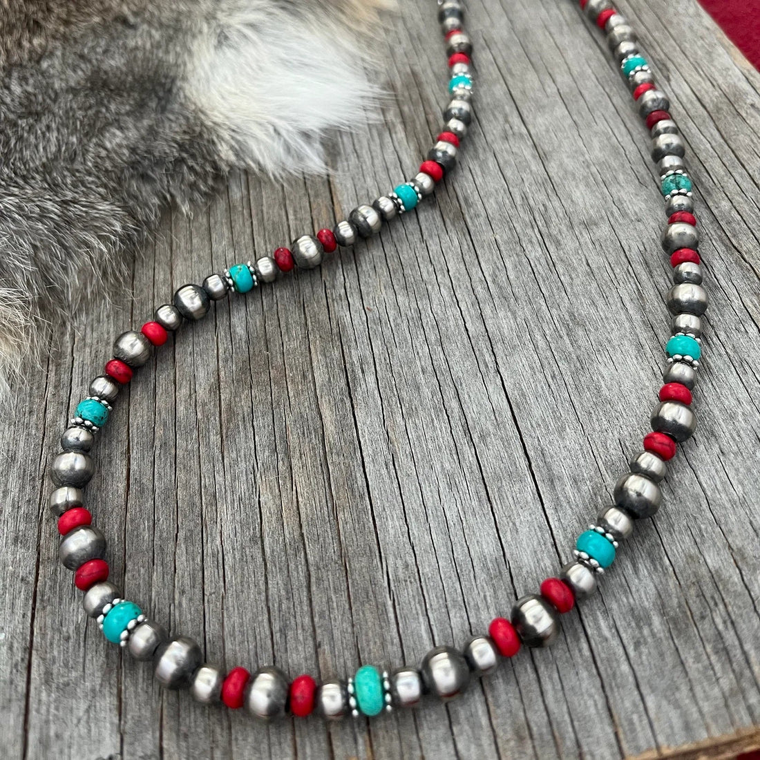 Authentic Multicolored Turquoise Beaded Necklace