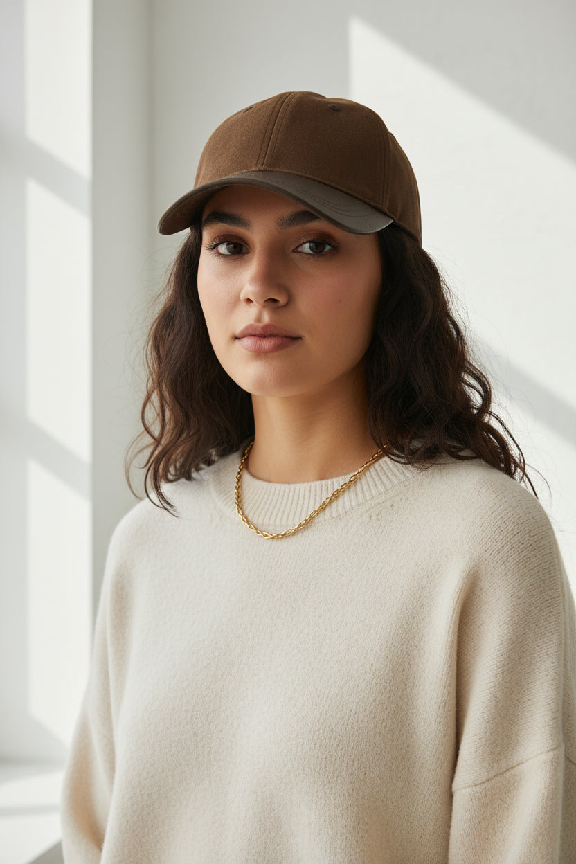 Women's Retro Suede Patchwork Baseball Cap