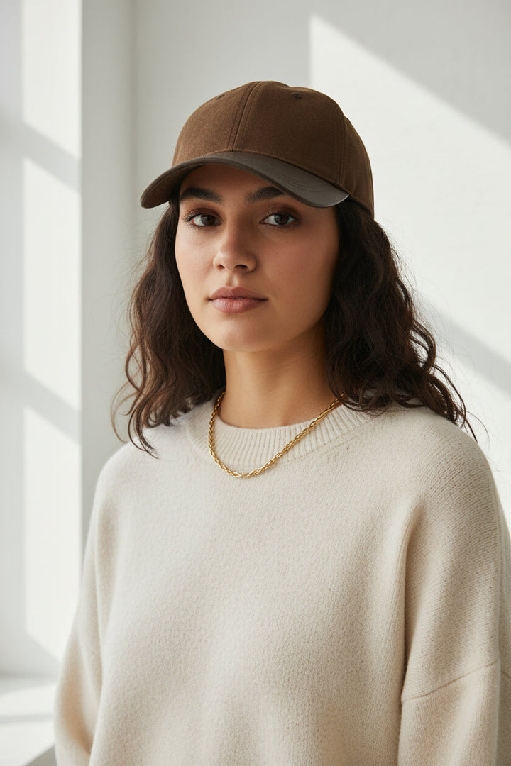 Women's Retro Suede Patchwork Baseball Cap