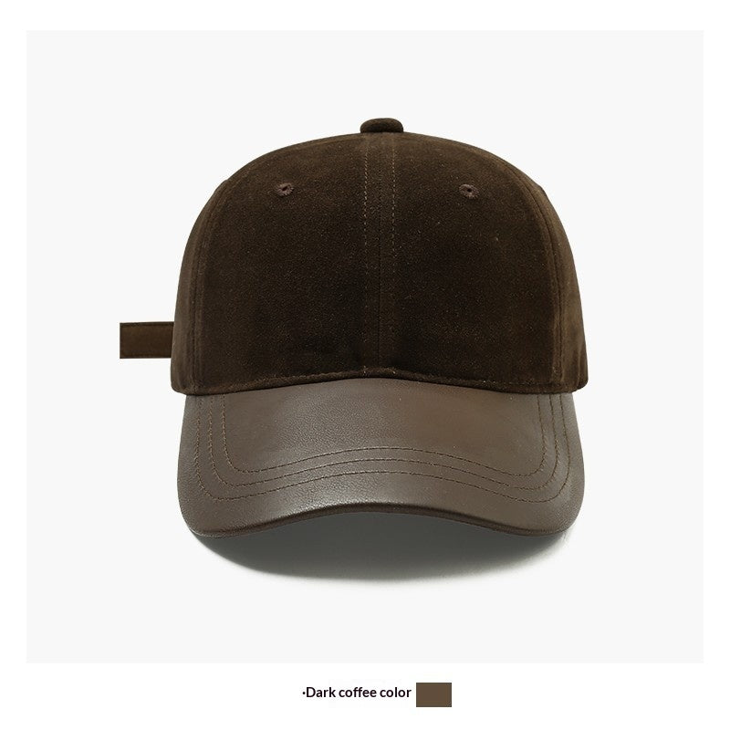 Women's Retro Suede Patchwork Baseball Cap