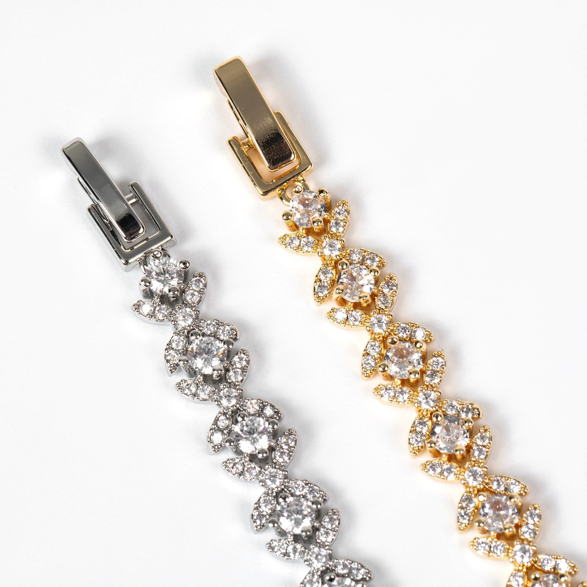 Cubic Zirconia Cross Charm Bracelet