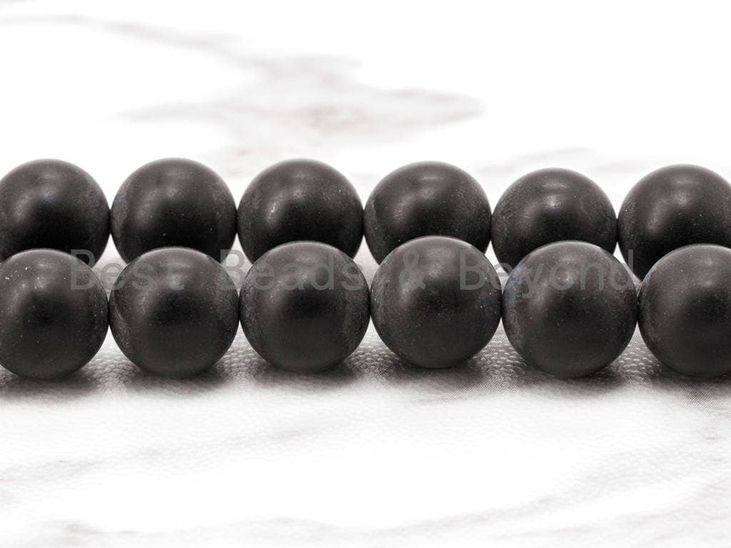 Quality Matte/Shiny Black Onyx Round Smooth Beads, sku#Q3