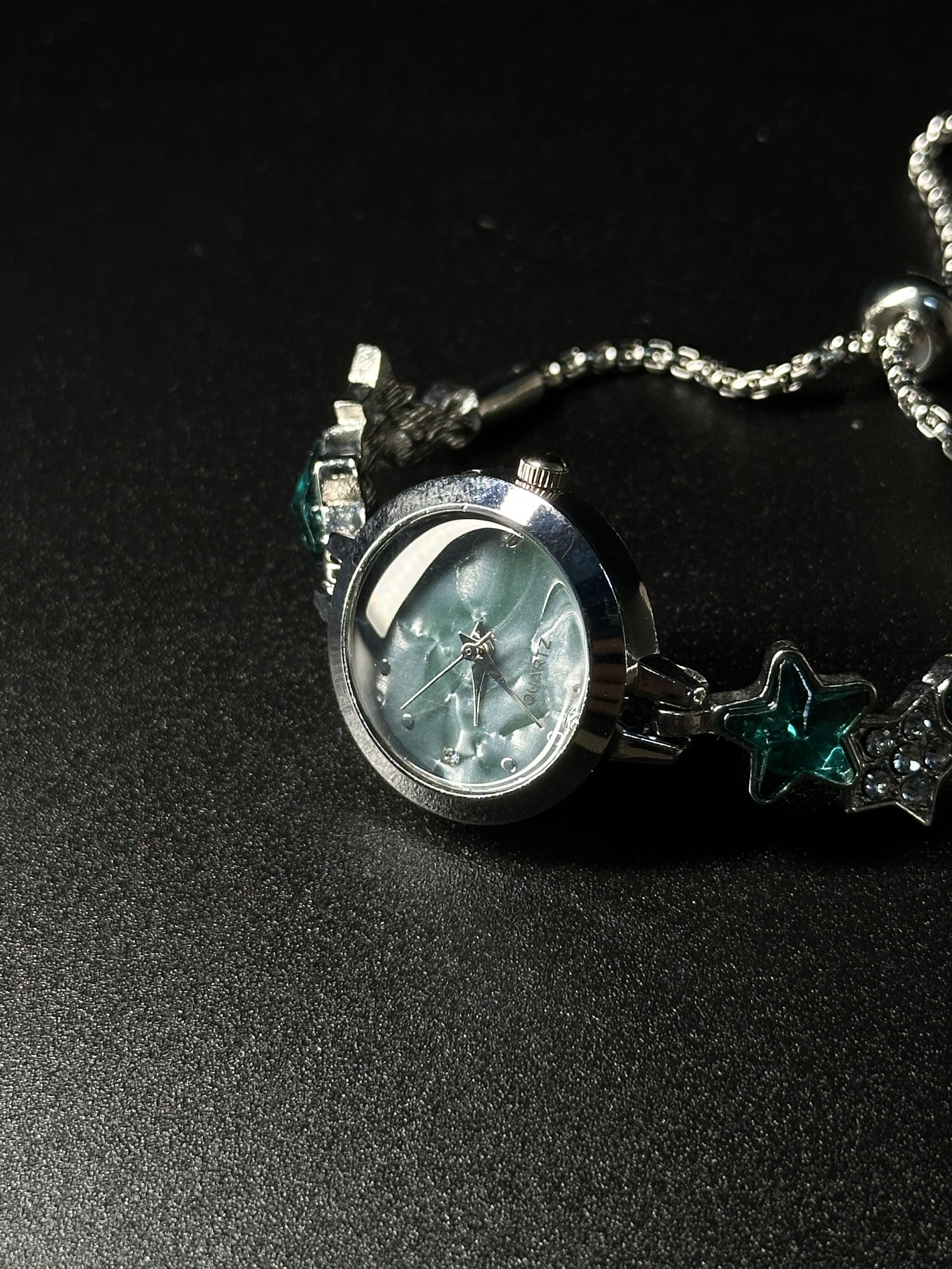 Green Diamond-studded Star Watch