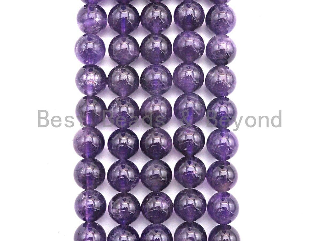 High Quality Natural Amethyst Round Beads, Sku#U527